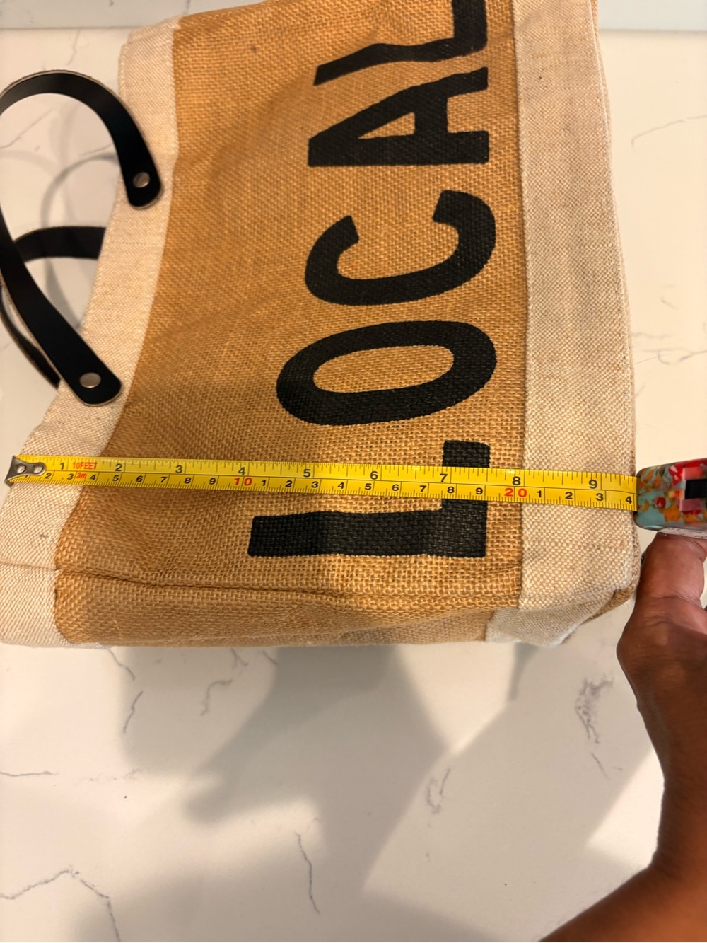 LOCAL Jute Tote Bag with Black Handles - Picture 13 of 14